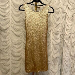 Sequin Gold above the knee dress size small